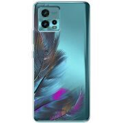 Прозрачный чехол BoxFace Motorola G72 Feathers