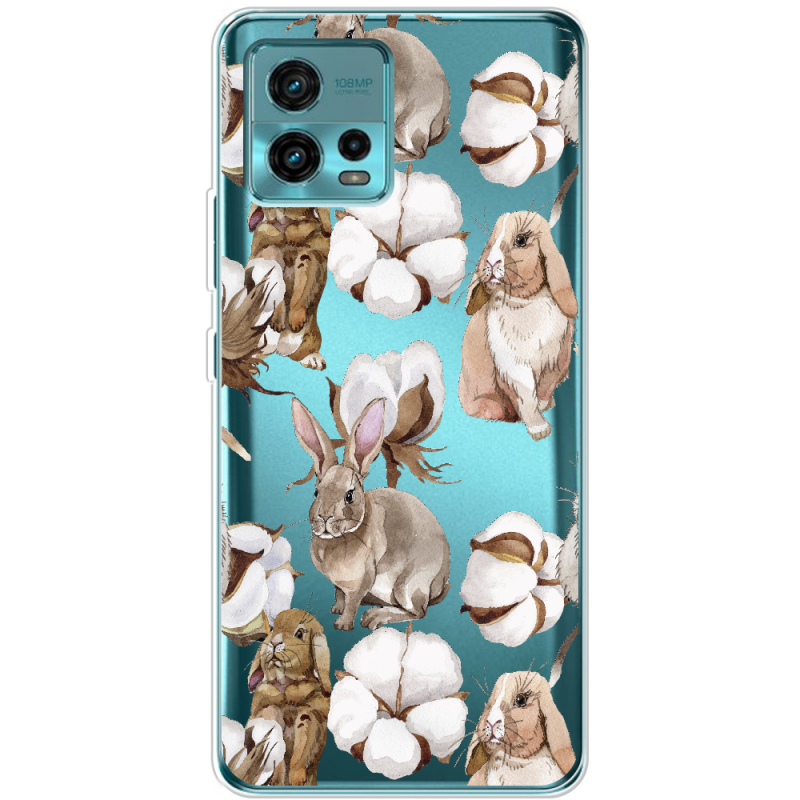 Прозрачный чехол BoxFace Motorola G72 Cotton and Rabbits