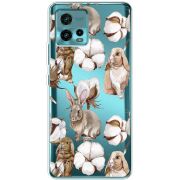 Прозрачный чехол BoxFace Motorola G72 Cotton and Rabbits