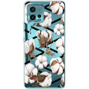 Прозрачный чехол BoxFace Motorola G72 Cotton flowers