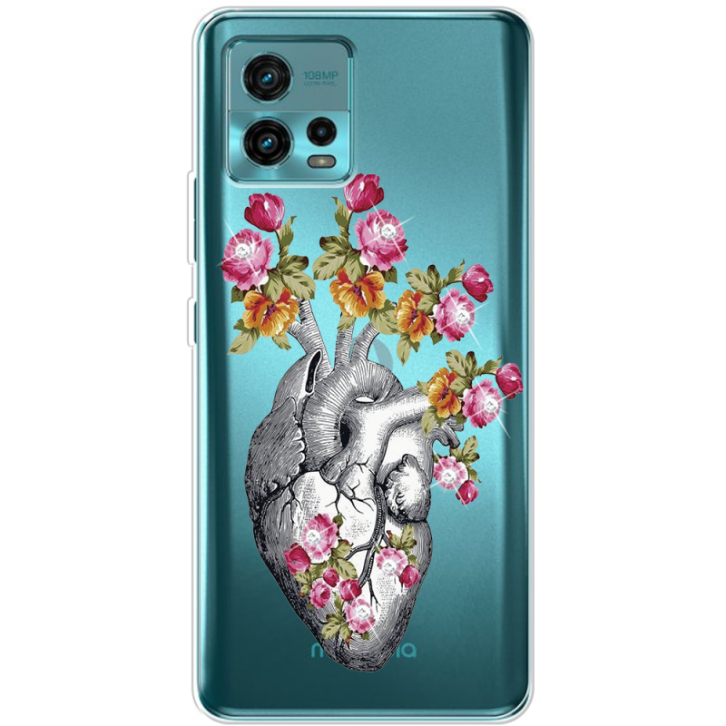 Чехол со стразами Motorola G72 Heart