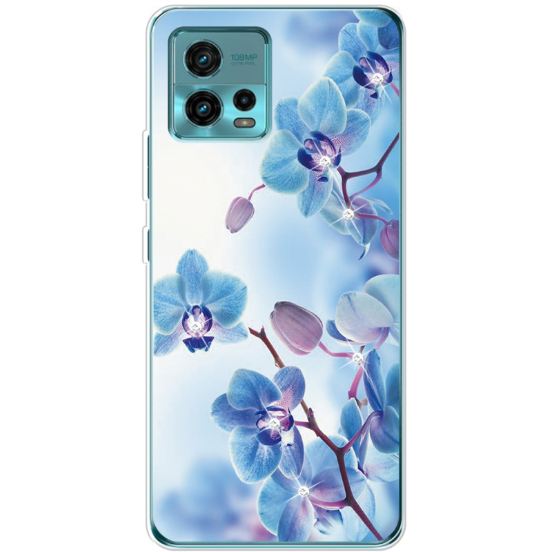 Чехол со стразами Motorola G72 Orchids