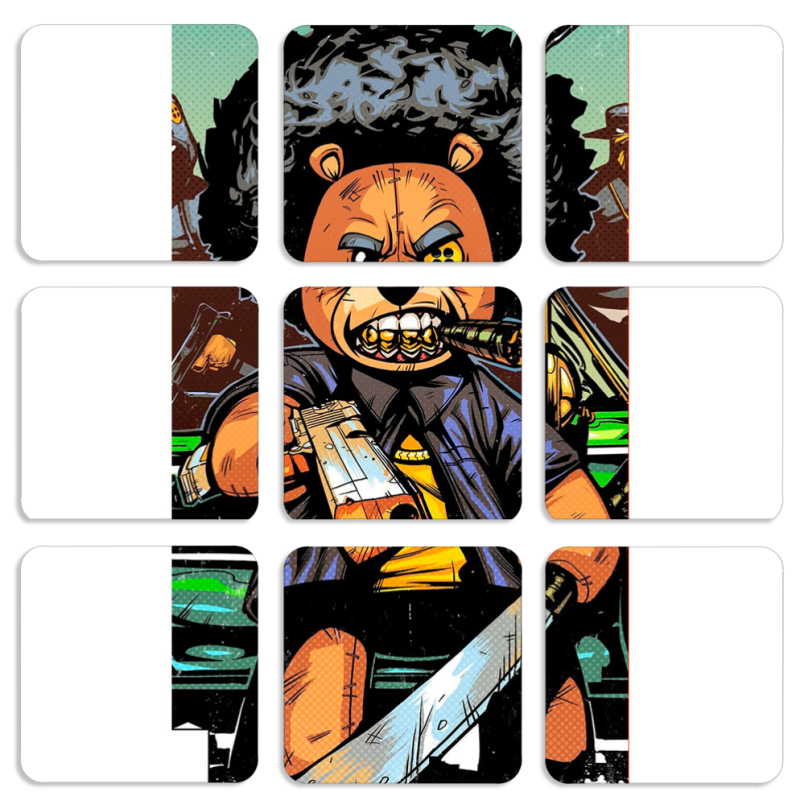 Магнитные фотопазлы 50 на 50 набор 9 штук 