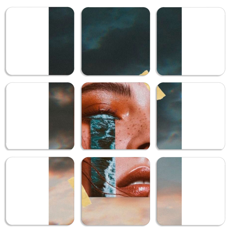 Магнитные фотопазлы 50 на 50 набор 9 штук 