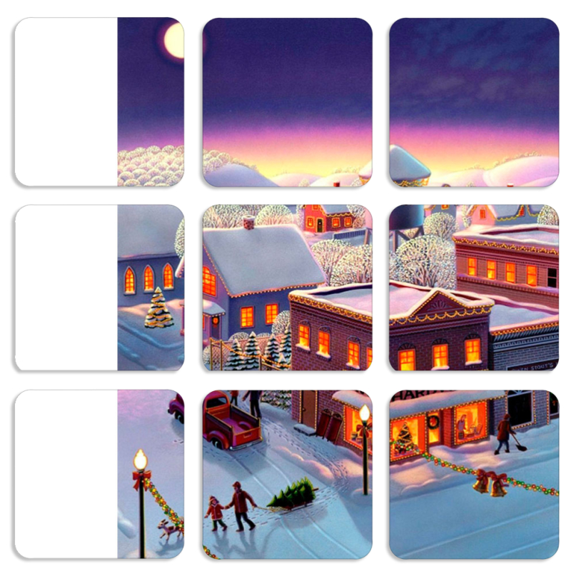 Магнитные фотопазлы 50 на 50 набор 9 штук 