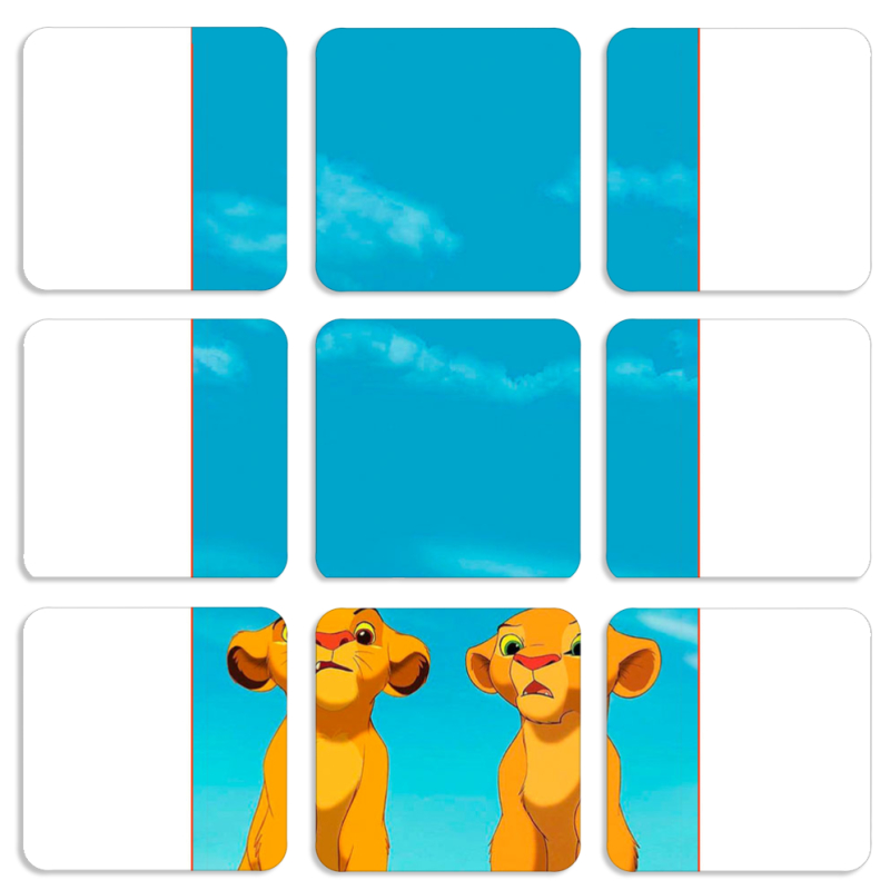 Магнитные фотопазлы 50 на 50 набор 9 штук 