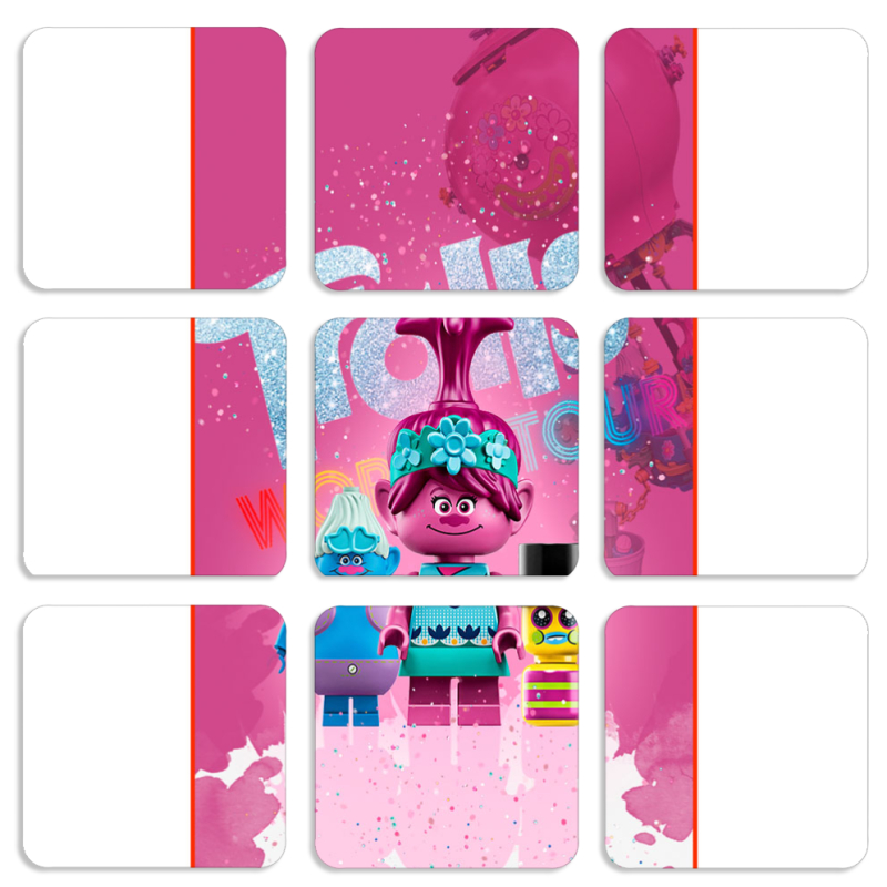 Магнитные фотопазлы 50 на 50 набор 9 штук Lego Trolls