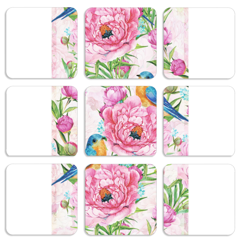 Магнитные фотопазлы 50 на 50 набор 9 штук Birds and Flowers