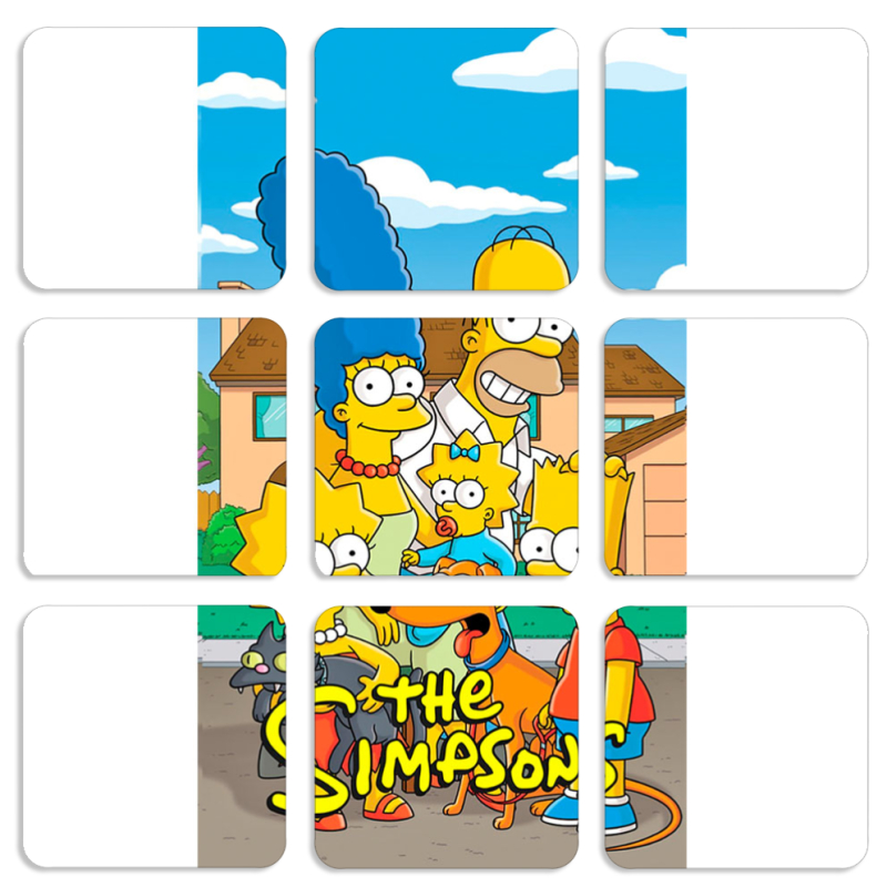 Магнитные фотопазлы 50 на 50 набор 9 штук The Simpsons