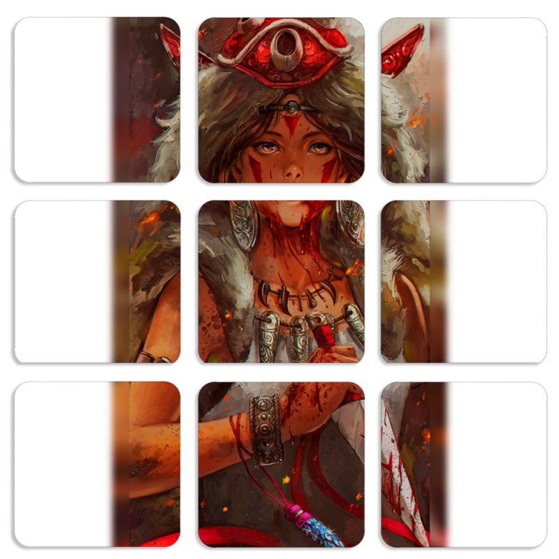 Магнитные фотопазлы 50 на 50 набор 9 штук Принцесса Мононоке