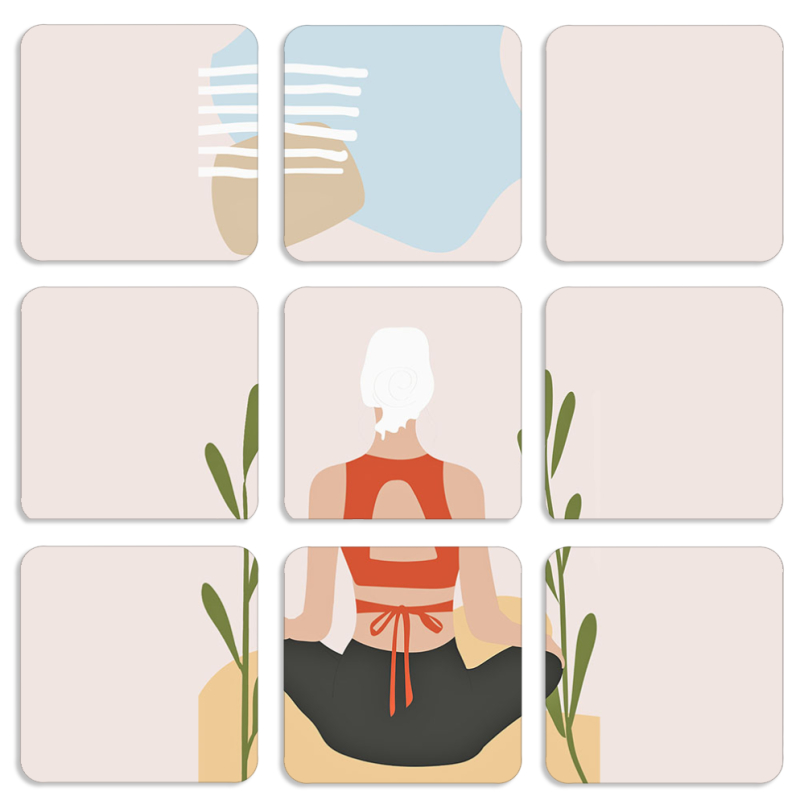 Магнитные фотопазлы 50 на 50 набор 9 штук Yoga Style