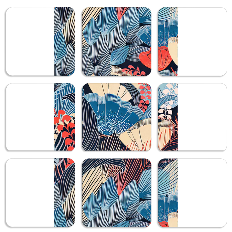 Магнитные фотопазлы 50 на 50 набор 9 штук Blue Herb