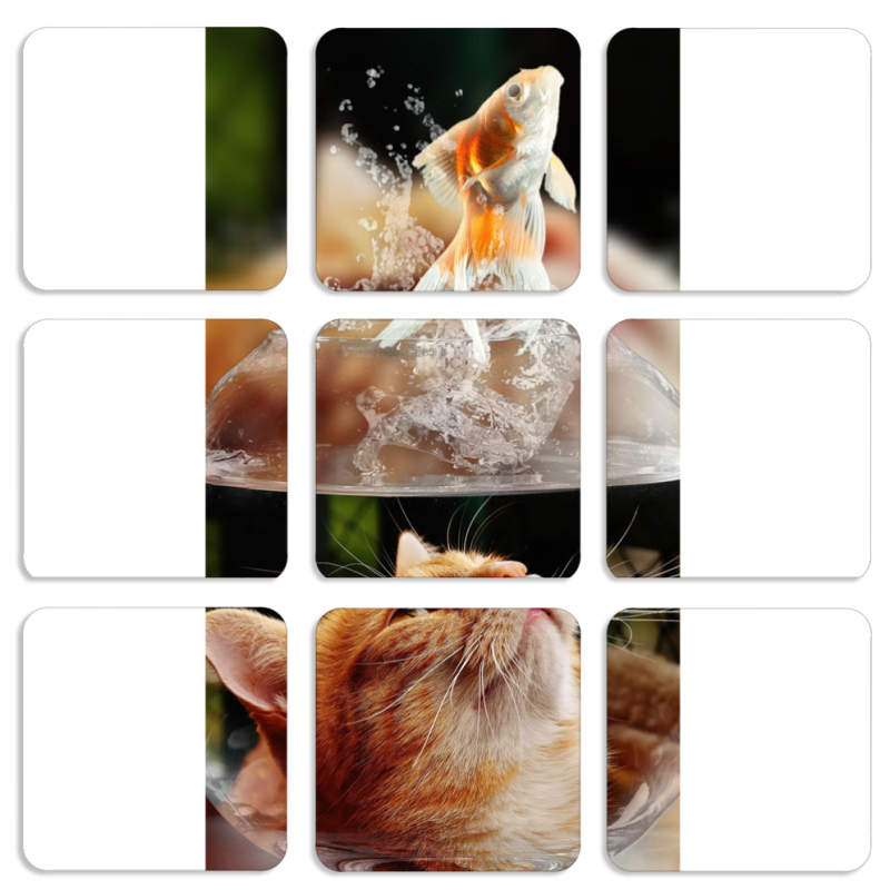 Магнитные фотопазлы 50 на 50 набор 9 штук 