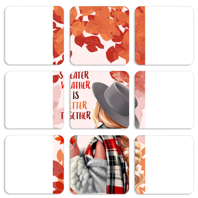 Магнитные фотопазлы 50 на 50 набор 9 штук Sweater Weather
