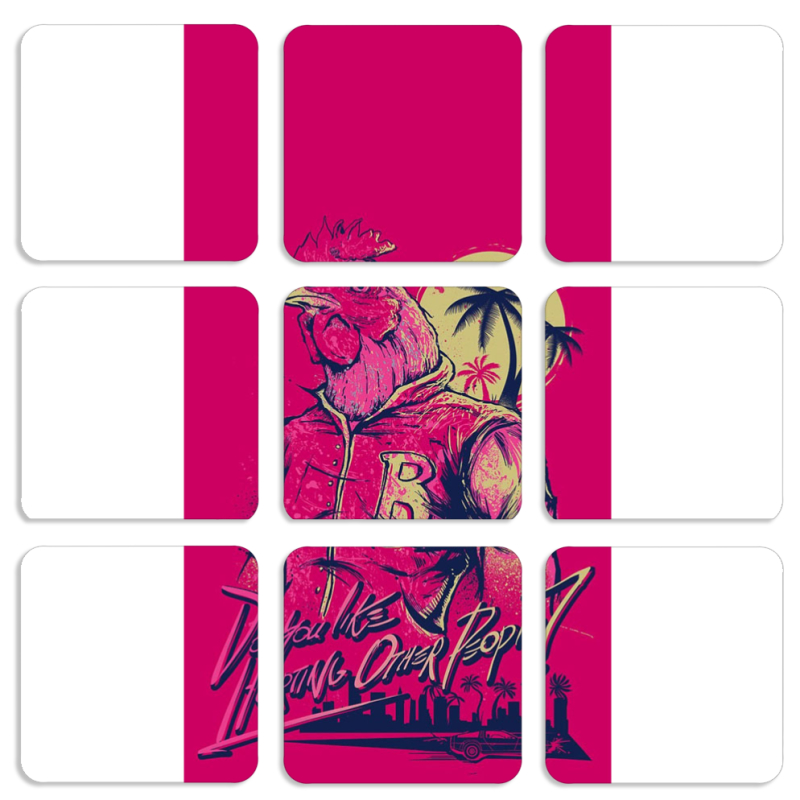 Магнитные фотопазлы 50 на 50 набор 9 штук 