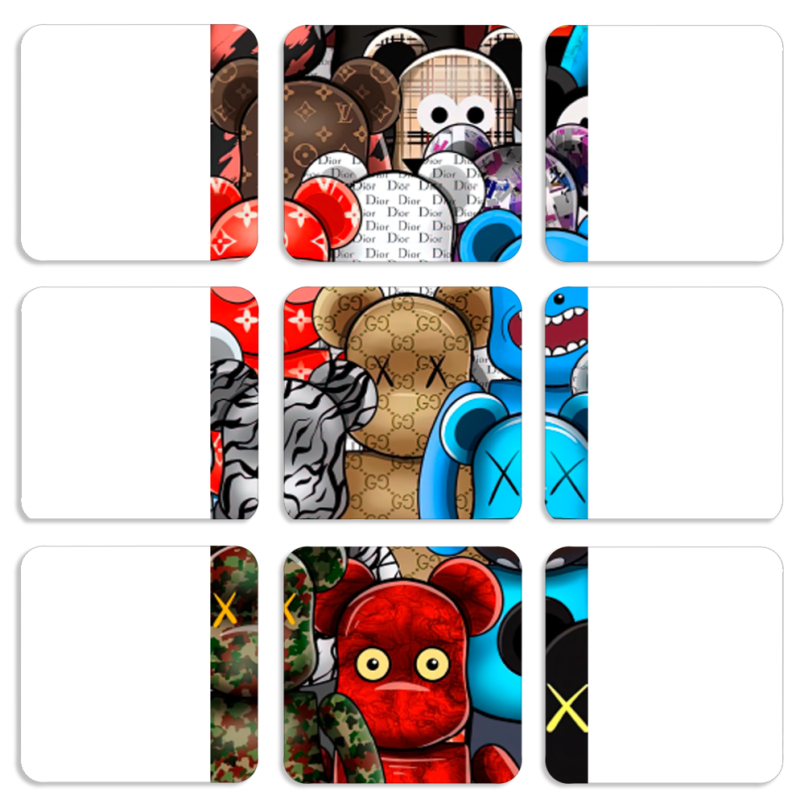 Магнитные фотопазлы 50 на 50 набор 9 штук Find your bear