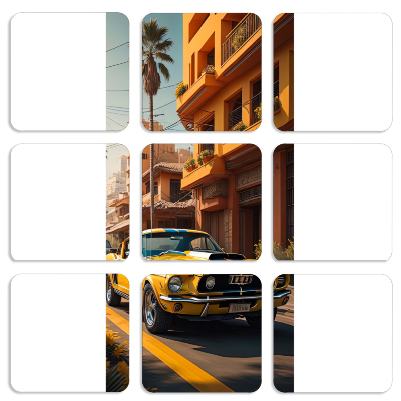 Магнитные фотопазлы 50 на 50 набор 9 штук 