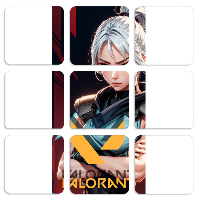 Магнитные фотопазлы 50 на 50 набор 9 штук Valorant Джет