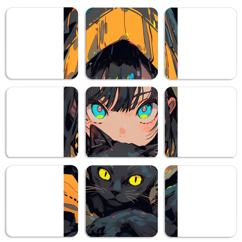 Магнитные фотопазлы 50 на 50 набор 9 штук 