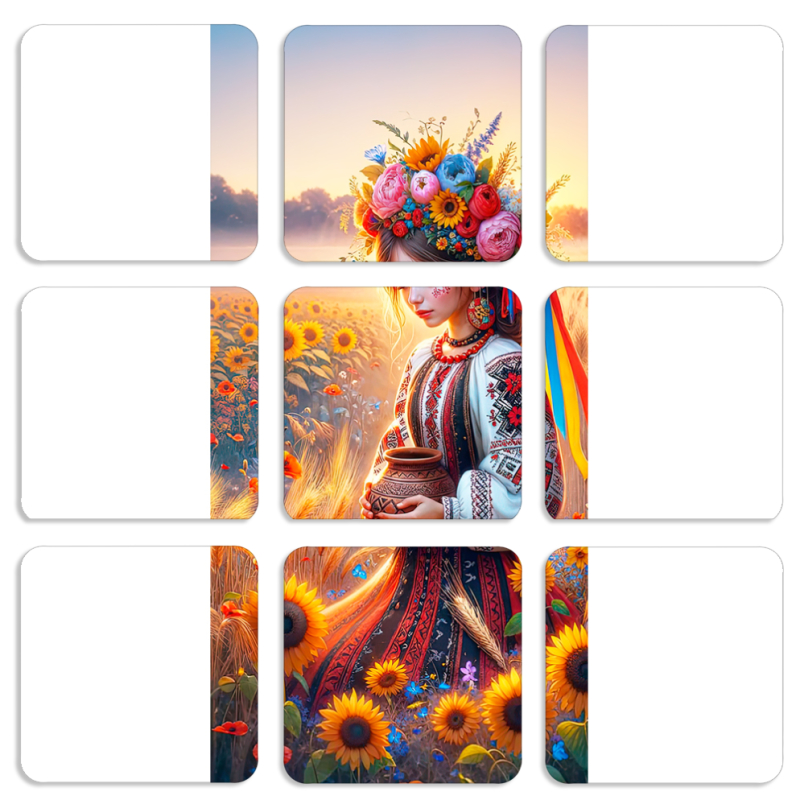 Магнитные фотопазлы 50 на 50 набор 9 штук Сій добро