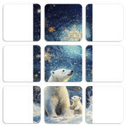 Магнитные фотопазлы 50 на 50 набор 9 штук Північні ведмеді