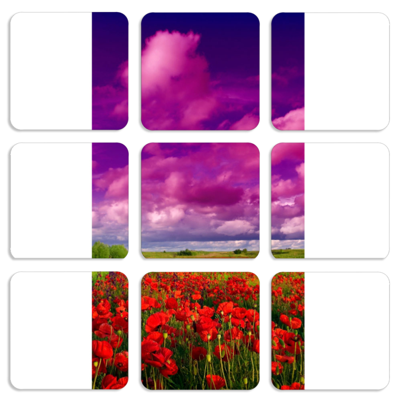 Магнитные фотопазлы 50 на 50 набор 9 штук 