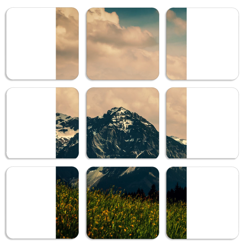 Магнитные фотопазлы 50 на 50 набор 9 штук 