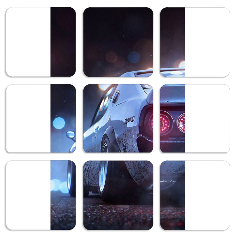 Магнитные фотопазлы 50 на 50 набор 9 штук Silver Car