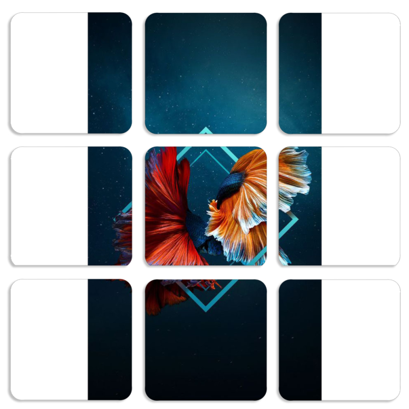 Магнитные фотопазлы 50 на 50 набор 9 штук 