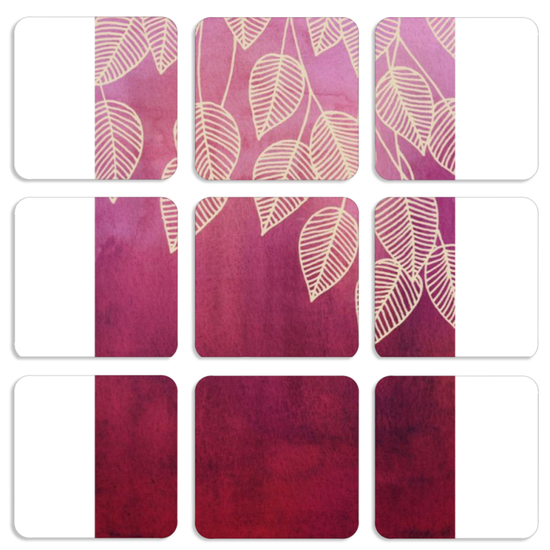 Магнитные фотопазлы 50 на 50 набор 9 штук Gold Leaves