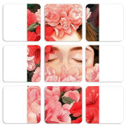 Магнитные фотопазлы 50 на 50 набор 9 штук Girl in Flowers