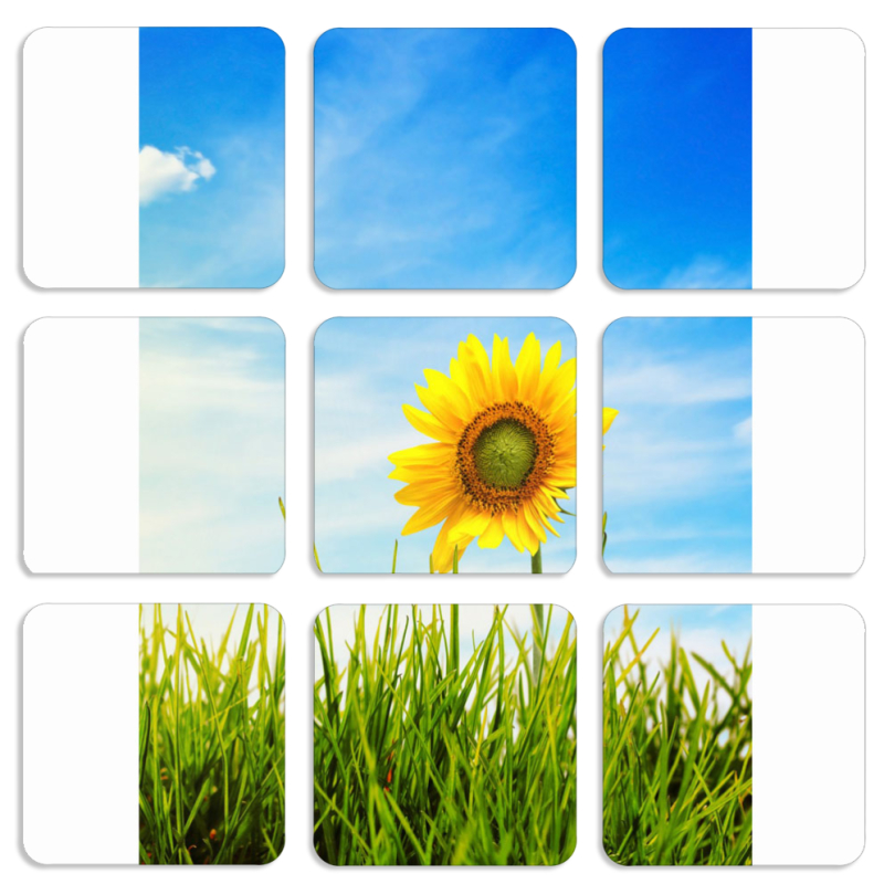 Магнитные фотопазлы 50 на 50 набор 9 штук Sunflower Heaven