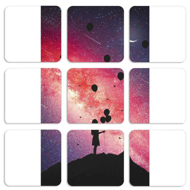 Магнитные фотопазлы 50 на 50 набор 9 штук 