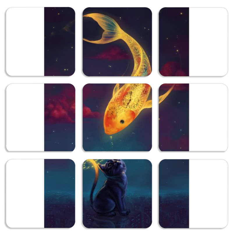 Магнитные фотопазлы 50 на 50 набор 9 штук 