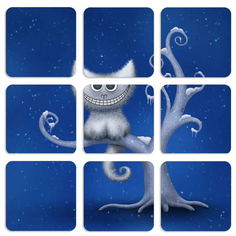 Магнитные фотопазлы 50 на 50 набор 9 штук Smile Cheshire Cat