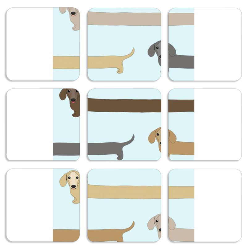 Магнитные фотопазлы 50 на 50 набор 9 штук Dachshund