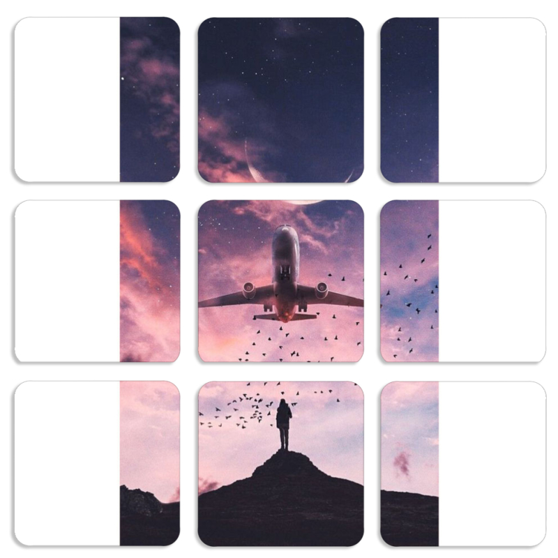 Магнитные фотопазлы 50 на 50 набор 9 штук 