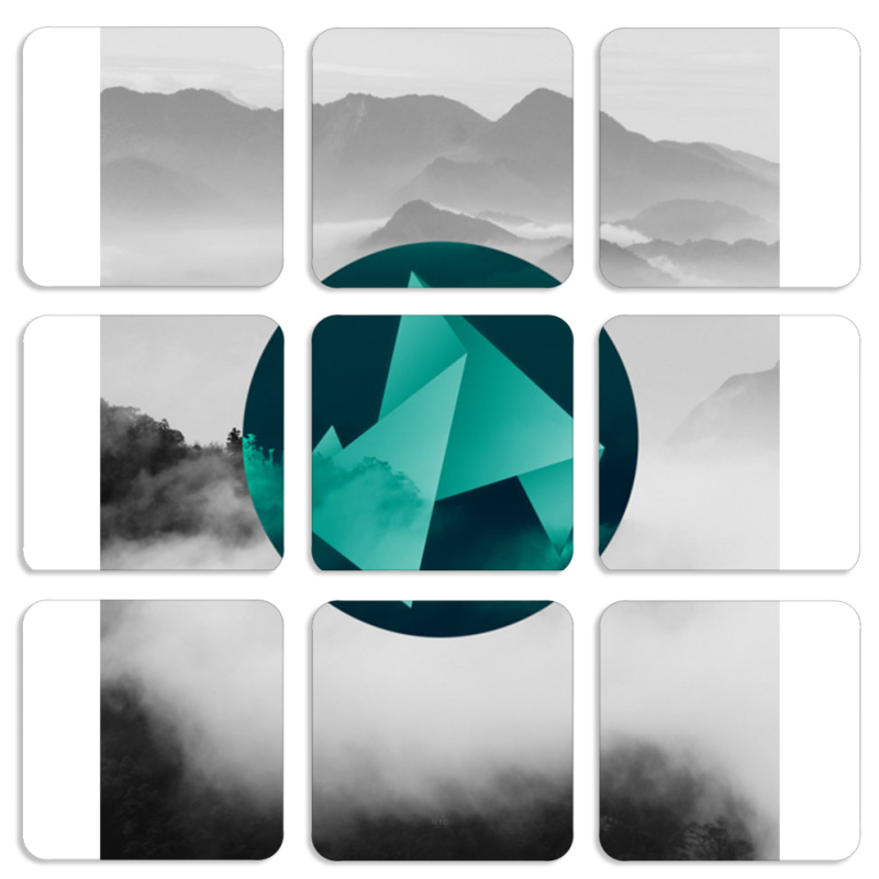 Магнитные фотопазлы 50 на 50 набор 9 штук 