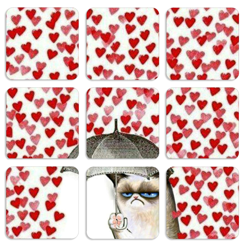 Магнитные фотопазлы 50 на 50 набор 9 штук Raining Hearts