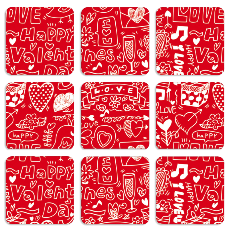 Магнитные фотопазлы 50 на 50 набор 9 штук Happy Valentines