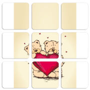 Магнитные фотопазлы 50 на 50 набор 9 штук Teddy Bear Love