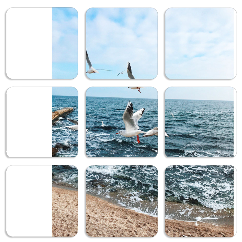 Магнитные фотопазлы 50 на 50 набор 9 штук 