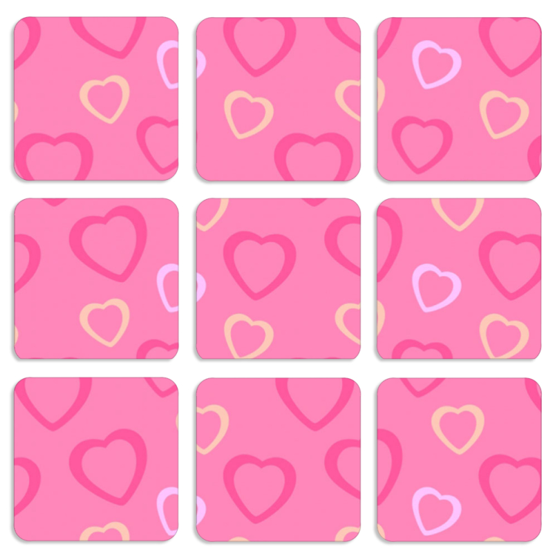 Магнитные фотопазлы 50 на 50 набор 9 штук Sugar Hearts
