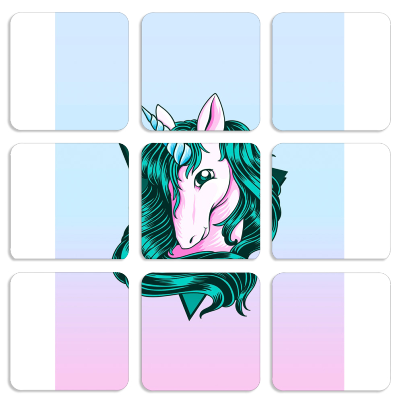 Магнитные фотопазлы 50 на 50 набор 9 штук 