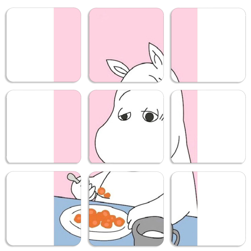 Магнитные фотопазлы 50 на 50 набор 9 штук Mumintroll