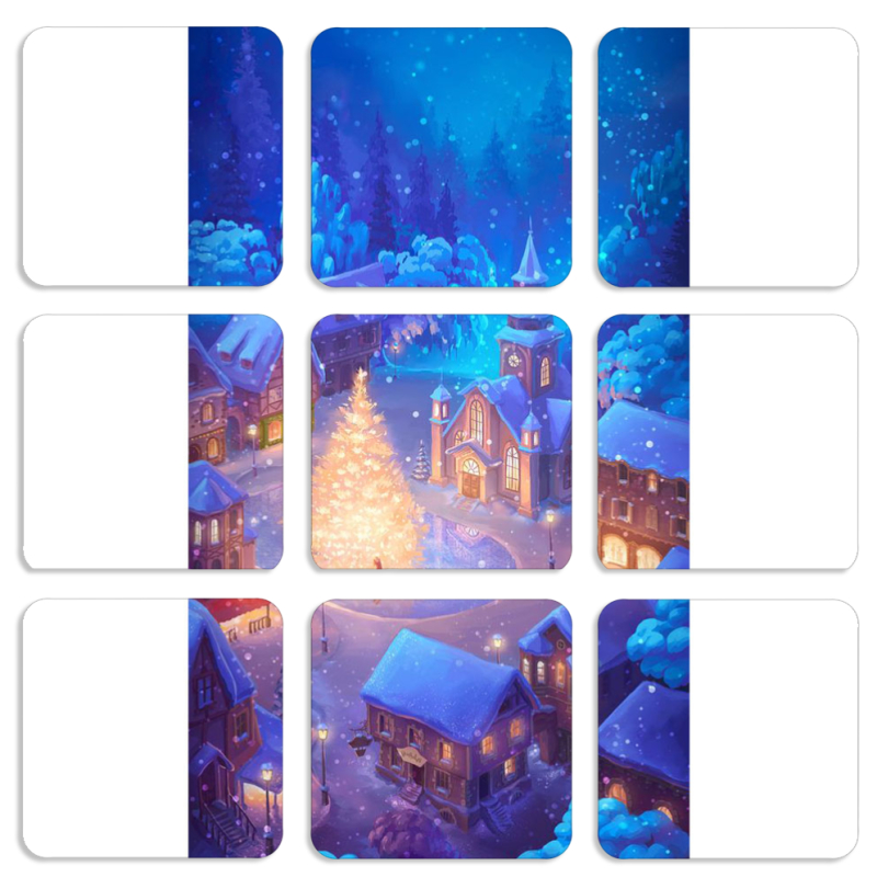 Магнитные фотопазлы 50 на 50 набор 9 штук 