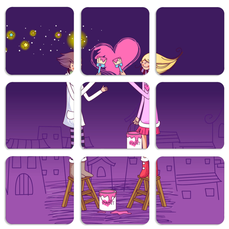 Магнитные фотопазлы 50 на 50 набор 9 штук 