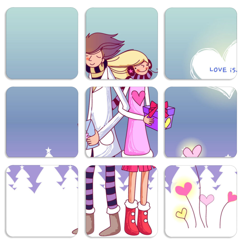 Магнитные фотопазлы 50 на 50 набор 9 штук 