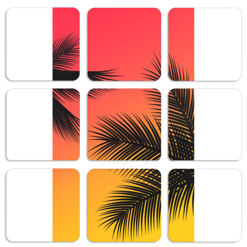 Магнитные фотопазлы 50 на 50 набор 9 штук 