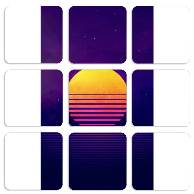 Магнитные фотопазлы 50 на 50 набор 9 штук 